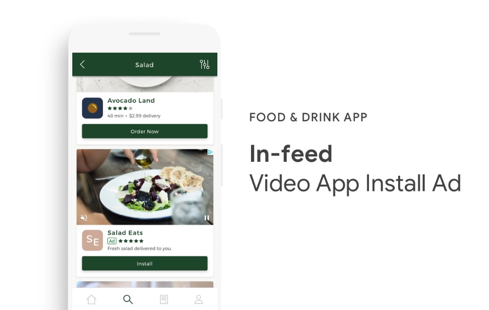 Exemplo de native ads de instalação de aplicativo na Play Store do Android