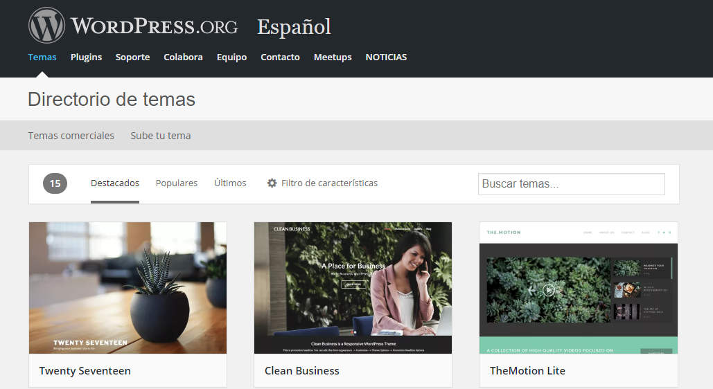 Imagen de los temas de WordPress, una de las mejores plataformas para crear un blog.