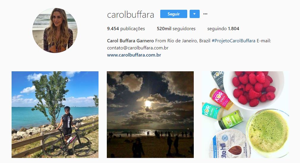 fotos para instagram: imagem do instagram da Carol Buffara