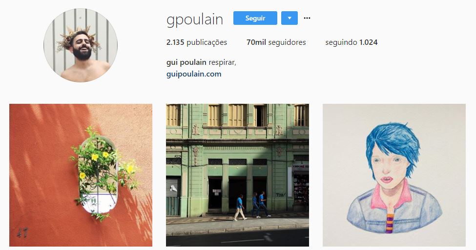 fotos para instagram: imagem do instagram do Guilherme Poulain