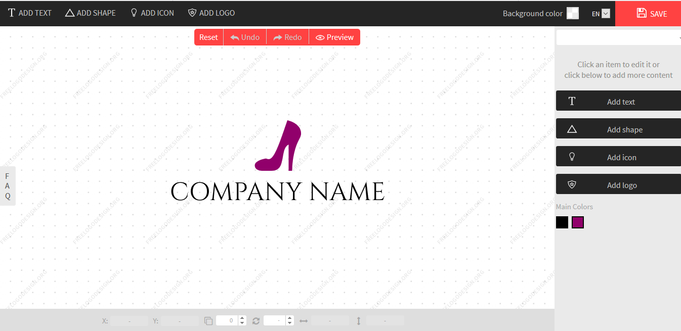 como criar um logotipo - imagem do editor do Free Logo Design