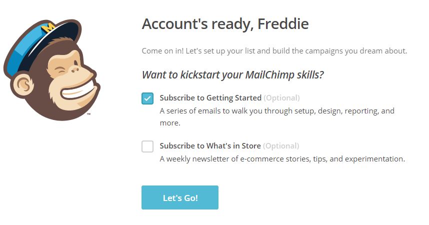 MailChimp -listo para empezar