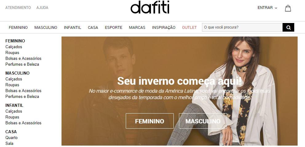 ações de marketing - imagem do site da Dafiti