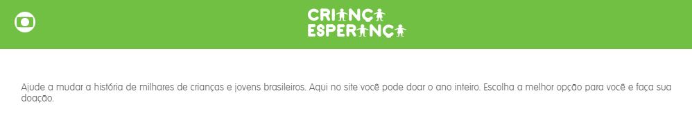 marketing social - imagem da propaganda do Criança Esperança