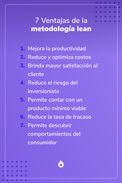 Imagen de la lista de las 7 principales ventajas de la metodología Lean en una empresa o negocio pequeño.