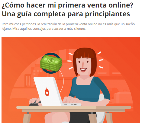ventas internacionales - imagen de un post que muestra una mujer en frente a un ordenador 