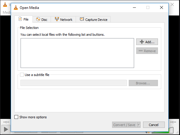video converter - screenshot of VLC app