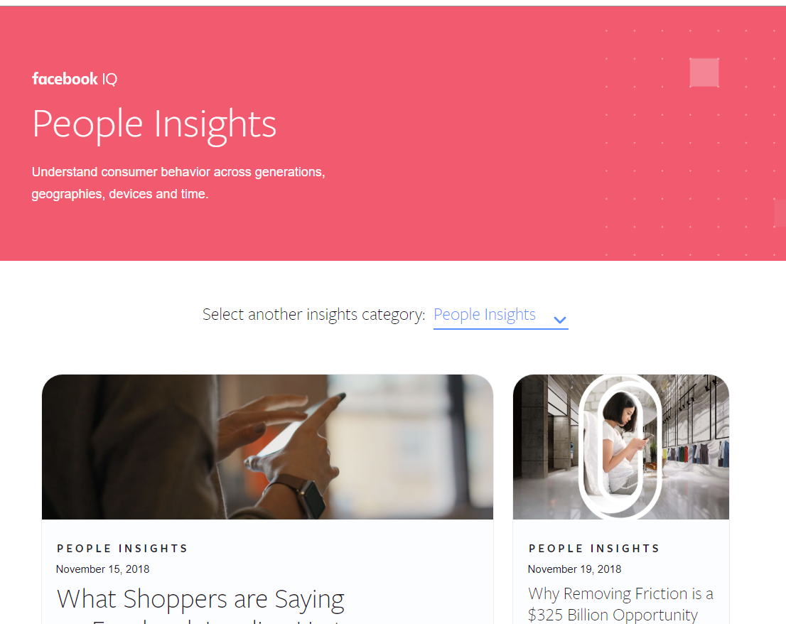 Facebook Audience Insights - people insights page