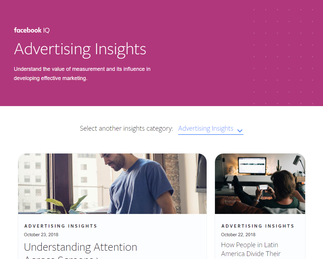 Facebook Audience Insights - advertising insights page