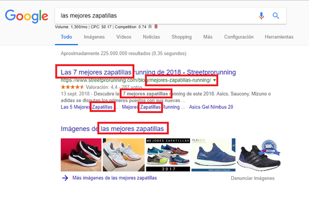 Factores SEO - Resultados-de-Google-para-la-busqueda-de-las-mejores-zapatillas
