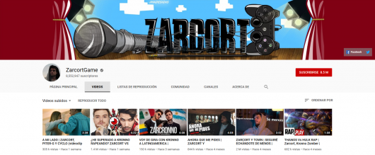 youtubers famosos canal de ZarcortGame