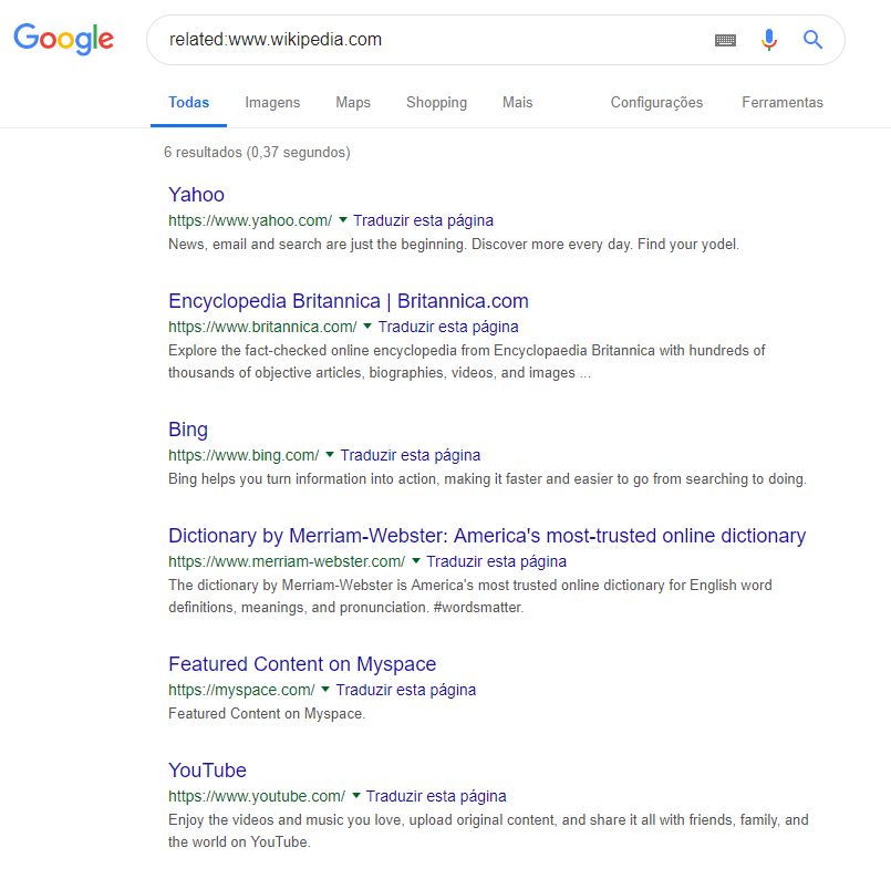 Exemplo 3 de pesquisa avançada no Google