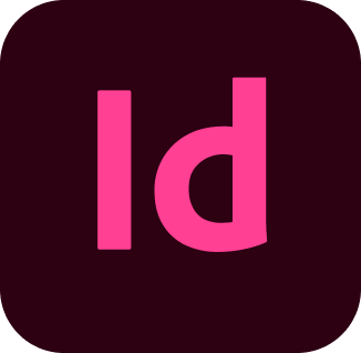 Logomarca do InDesign, com as letras I e D em magenta sobre fundo preto