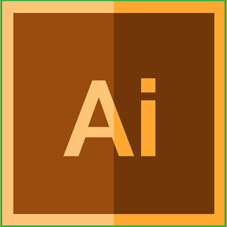 في الصورة حرف A و i باللغة الانجليزية وتمثل اسم البرنامج illustrator - برامج مجموعة adobe