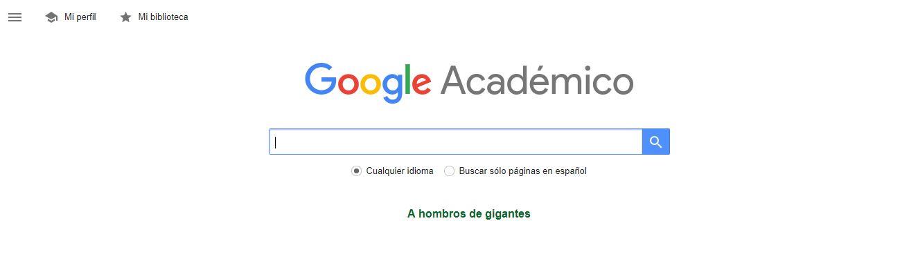 Página de búsqueda de Google Académico