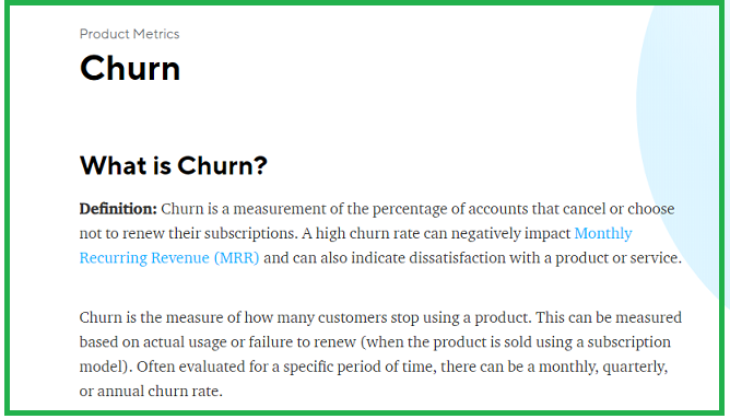 تعريف معدل الـ Churn