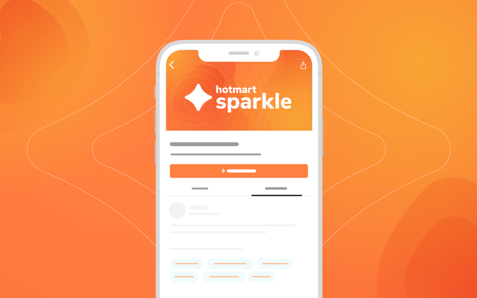 Imagem que simula um celular com a tela de abertura do Sparkle