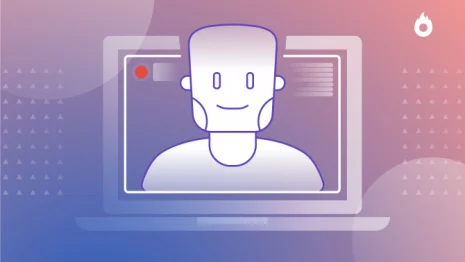 Imagen de una persona saliendo de la pantalla de una notebook, con el botón de grabación encendido dando a entender el gran negocio del streaming.
