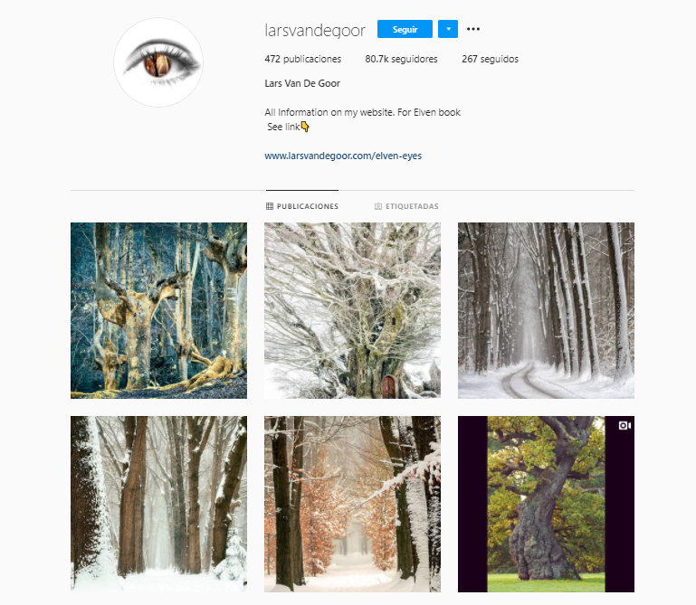 Imagen que hace referencia a fotos de Instagram en el segmento de fotografía de paisajes