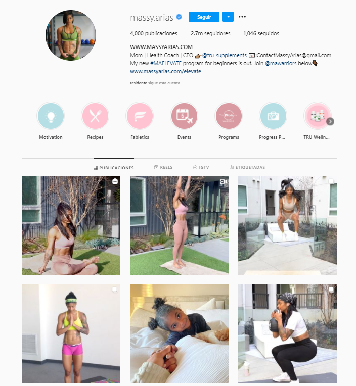 Imagen que hace referencia a fotos de Instagram en el segmento de fotografía fitness