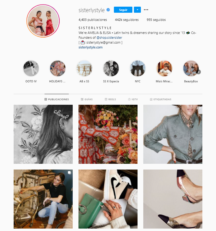 Imagen que hace referencia a fotos de Instagram en el segmento de fotografía de moda y diseño