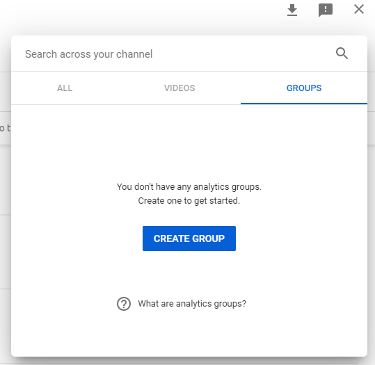 youtube analytics creating group