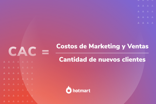 Imagen de la fórmula del CAC o costo de adquisición del cliente creada por Hotmart para responder a la pregunta qué es cac.