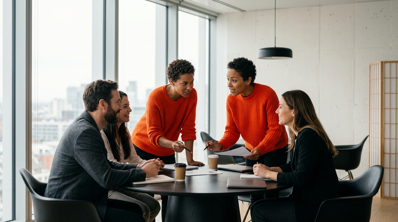 Grupo de empreendedores em reunião de mastermind